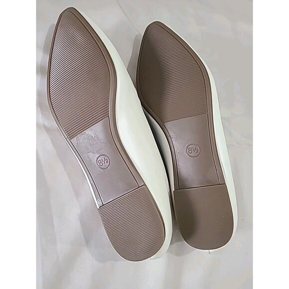 NWT A New Day Hayes Pointed Loafer Flats Cream Ivory Faux Leather Shoes Foam 8.5 - Picture 5 of 7